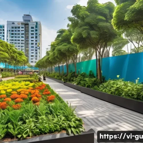 도시 녹지 공간 확보를 위한 제도적 개선 - A vibrant urban park in Ho Chi Minh City featuring multi-functional green spaces, including rooftop ...